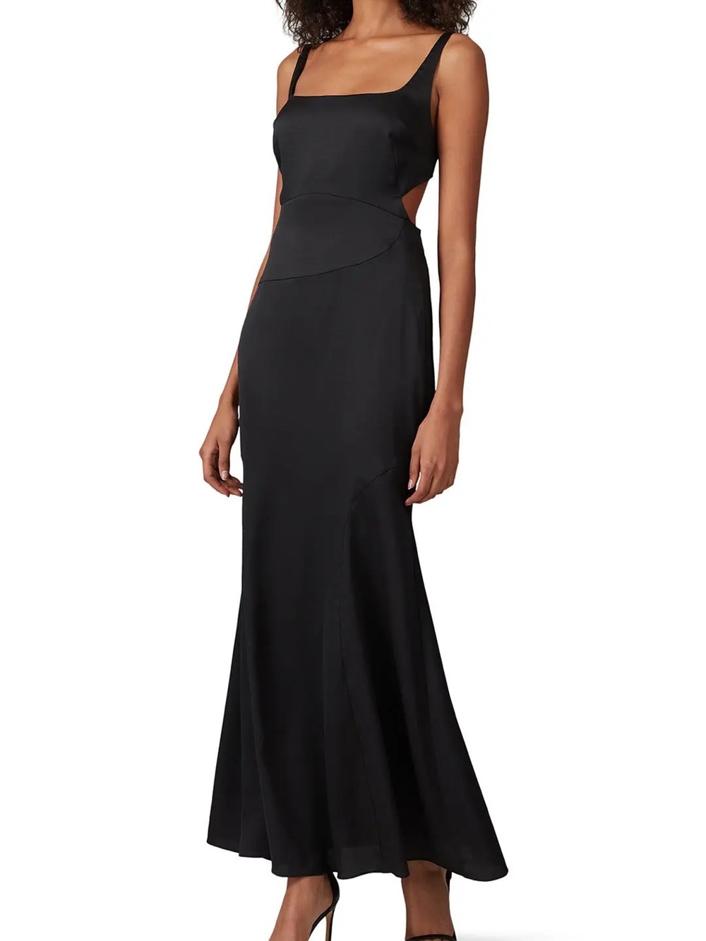 Finders Keepers Black Backless Square-Neck Evening Gown